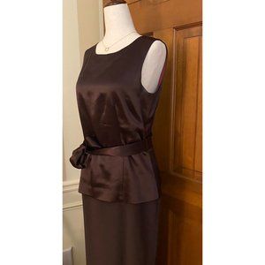 Vintage 50s/60s Classic‎ Satin Bow Full-Length Dress Women Size 6 Wedding Mother